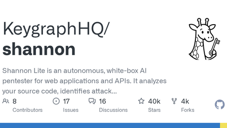 GitHub - KeygraphHQ/shannon: Shannon Lite is an autonomous, white-box AI pentester for web applications and APIs. It analyzes your source code, identifies attack vectors, and executes real exploits to prove vulnerabilities before they reach production.